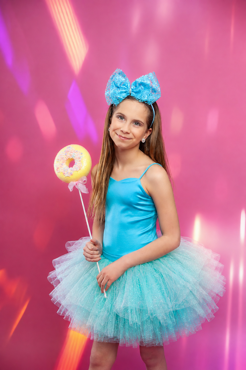 Turquoise thin straps tutu set Bamboo