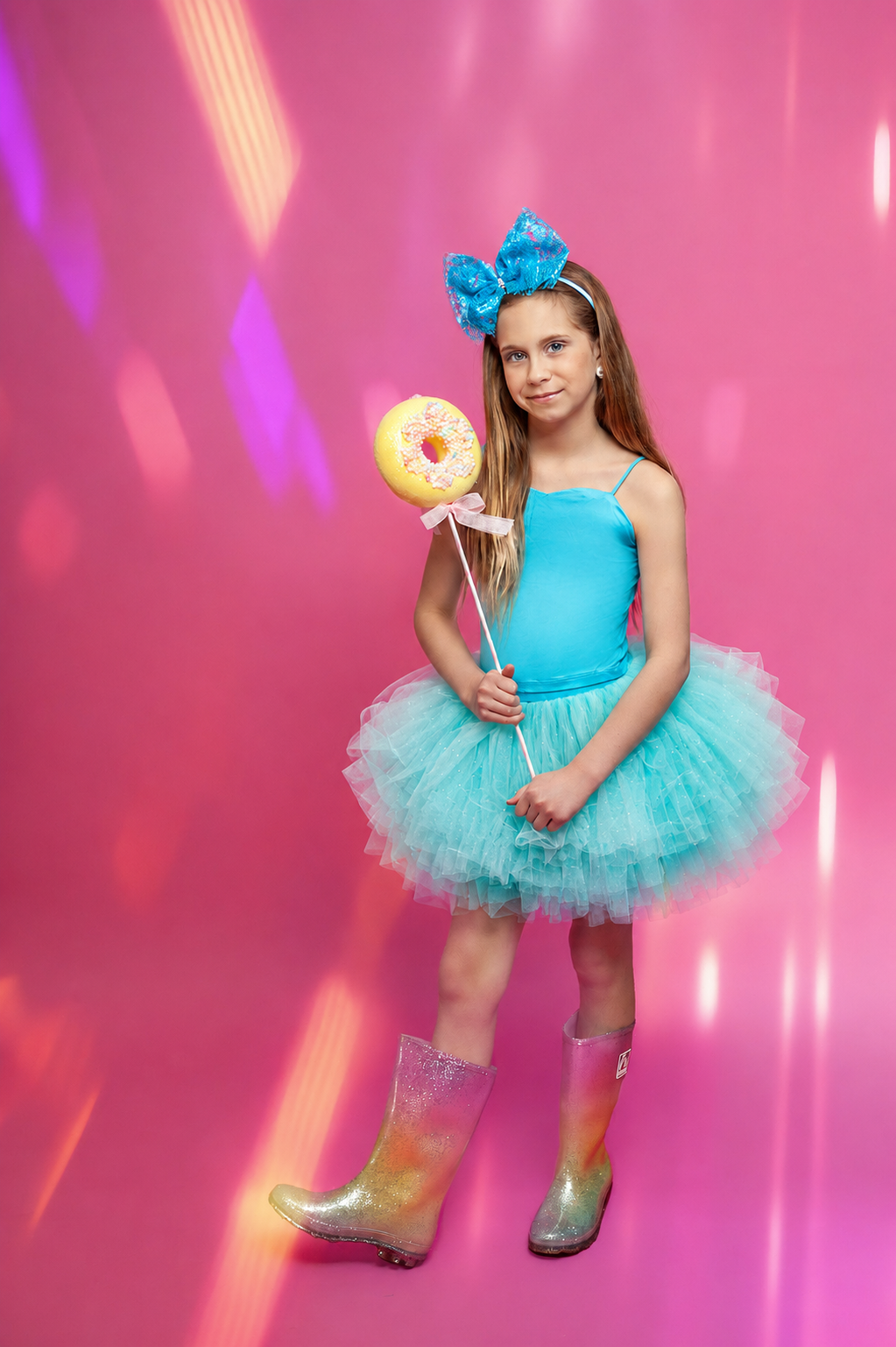 Turquoise thin straps tutu set Bamboo