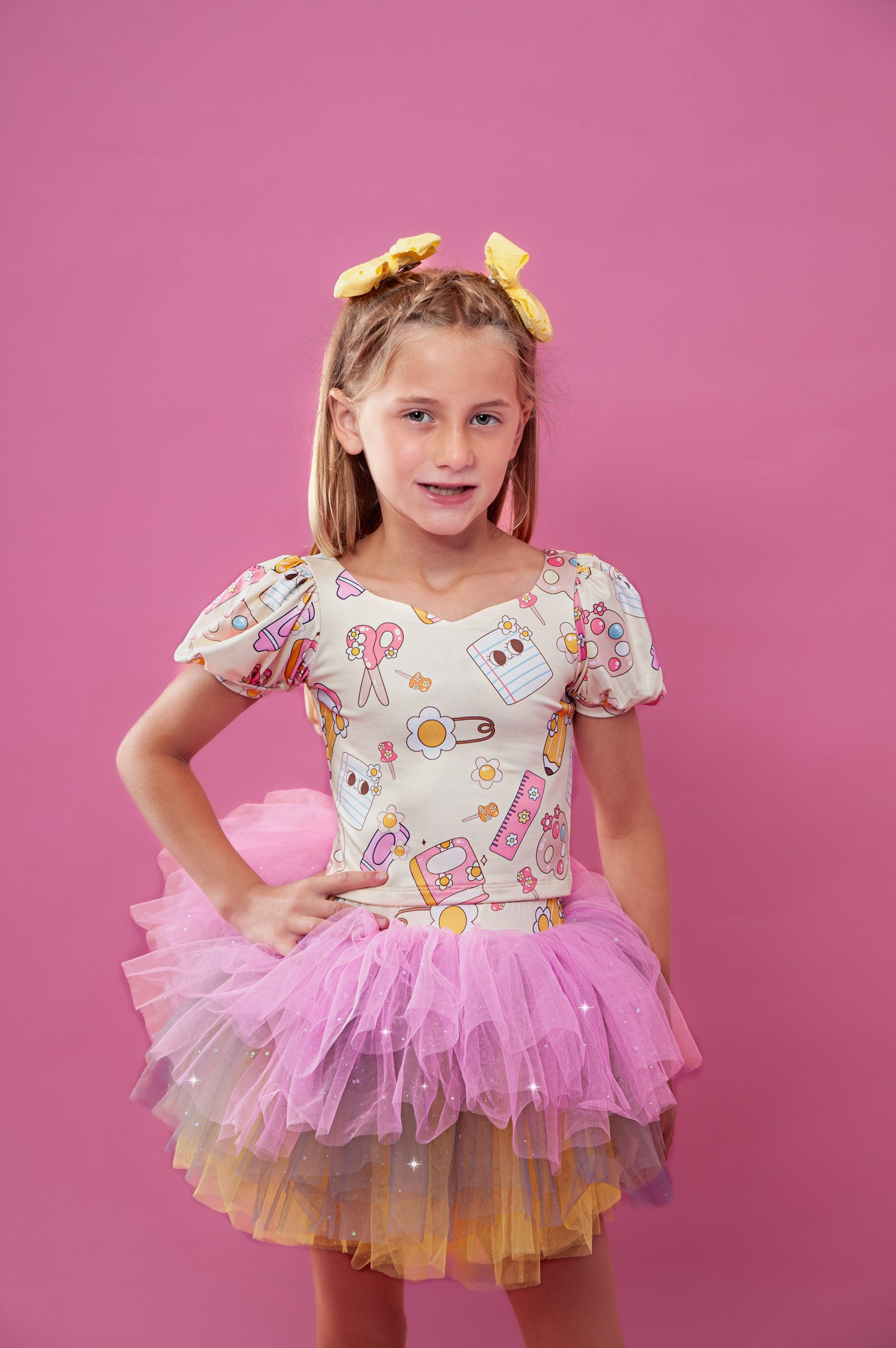 School Print tutu set Bamboo