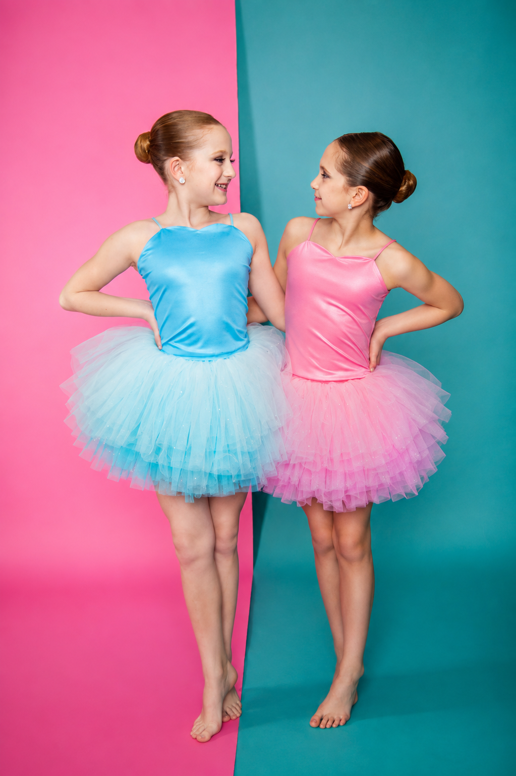 Turquoise thin straps tutu set Bamboo