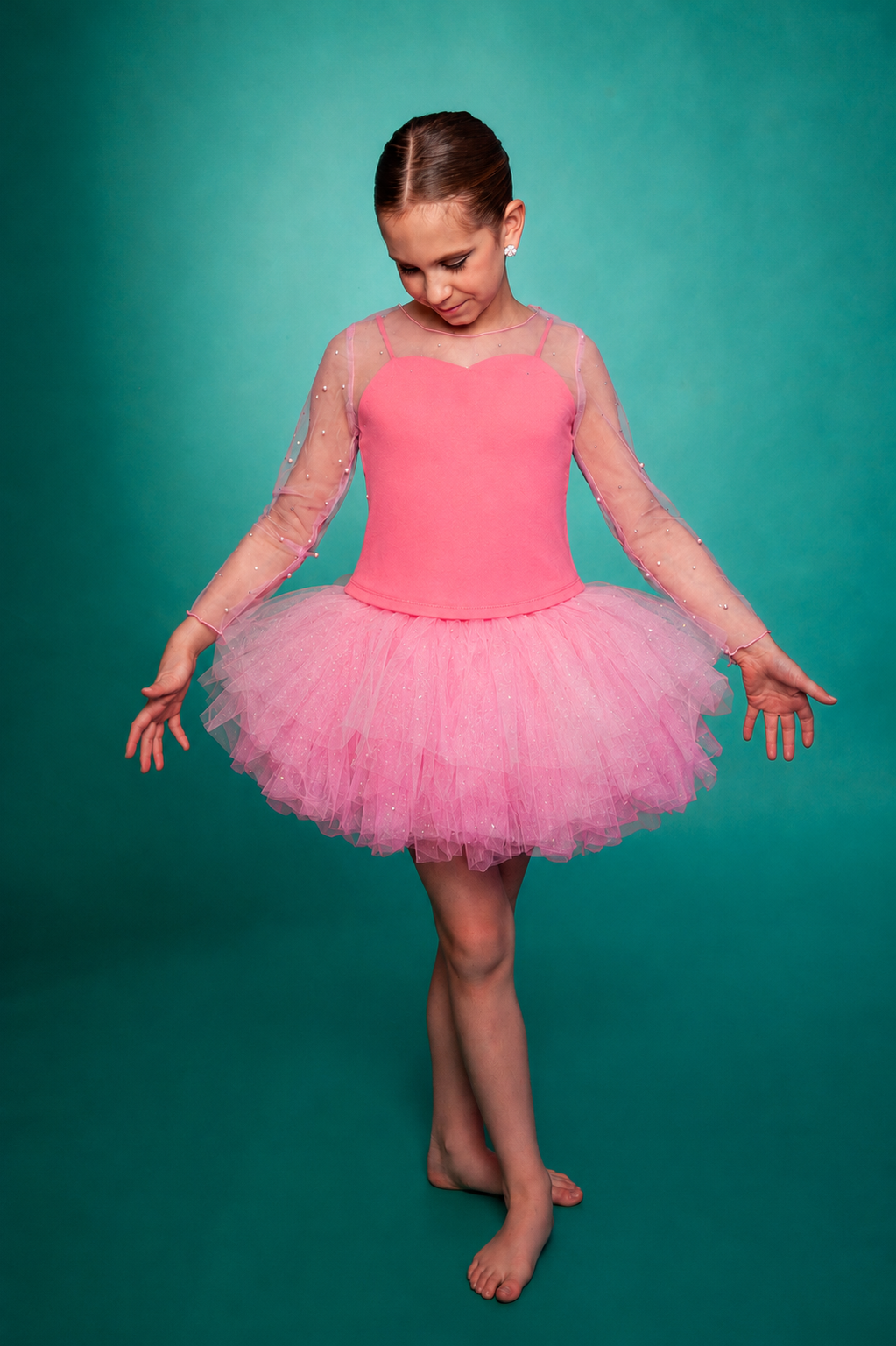 light pink thin straps tutu set Bamboo