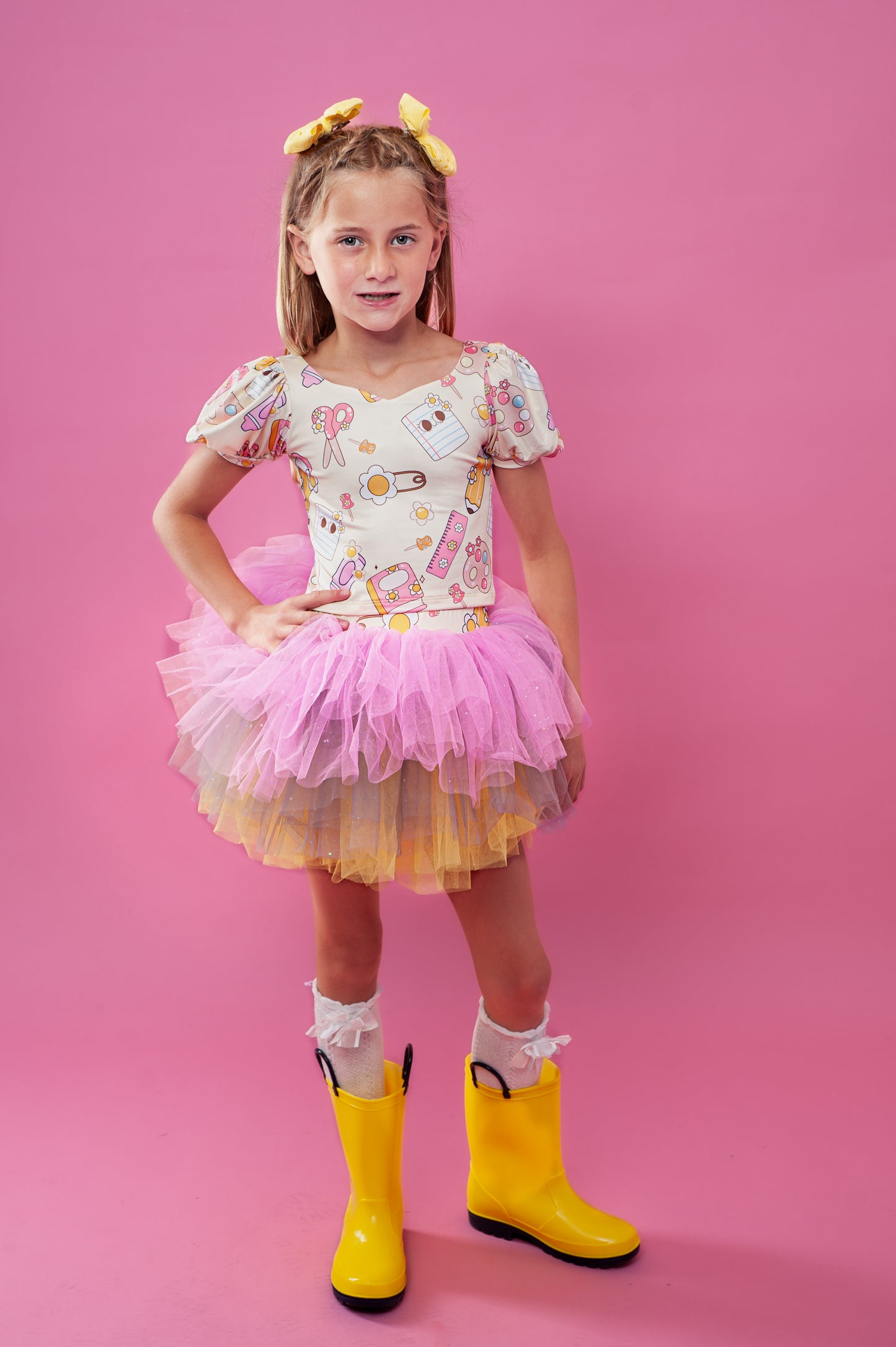 School Print tutu set Bamboo