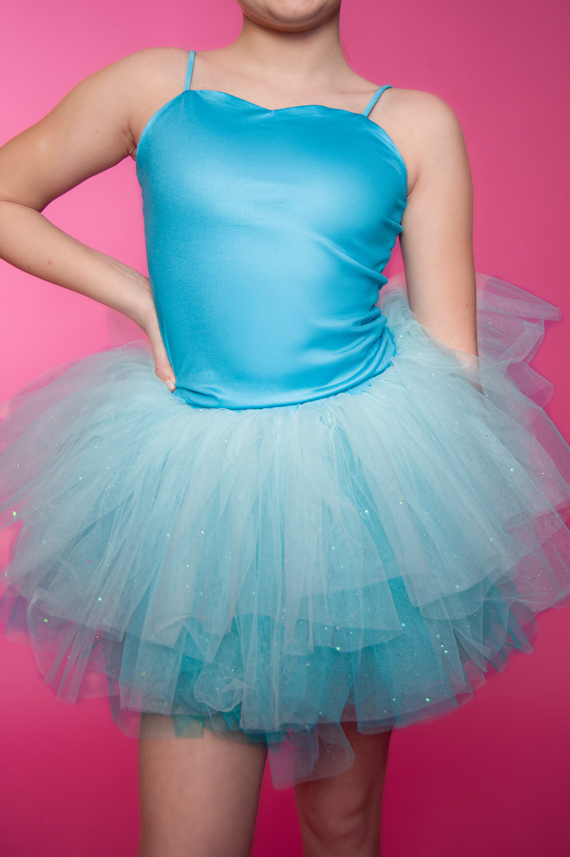 Turquoise thin straps tutu set Bamboo