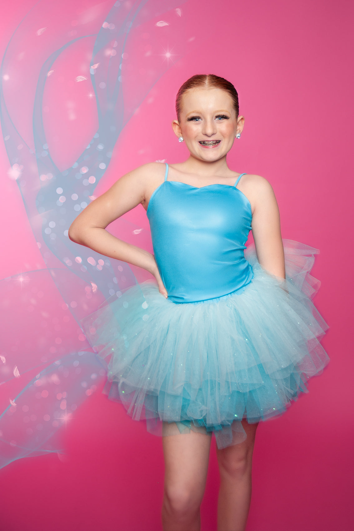 Turquoise thin straps tutu set Bamboo