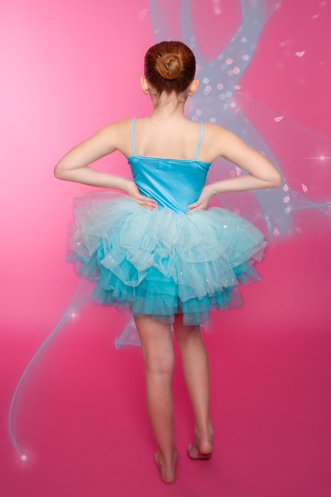 Turquoise thin straps tutu set Bamboo