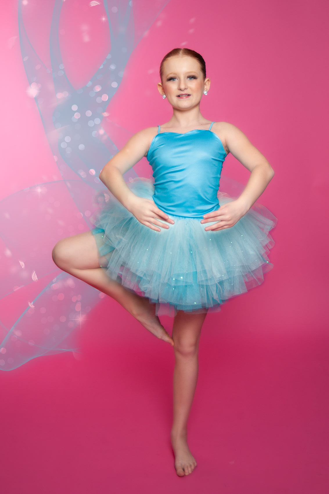 Turquoise thin straps tutu set Bamboo