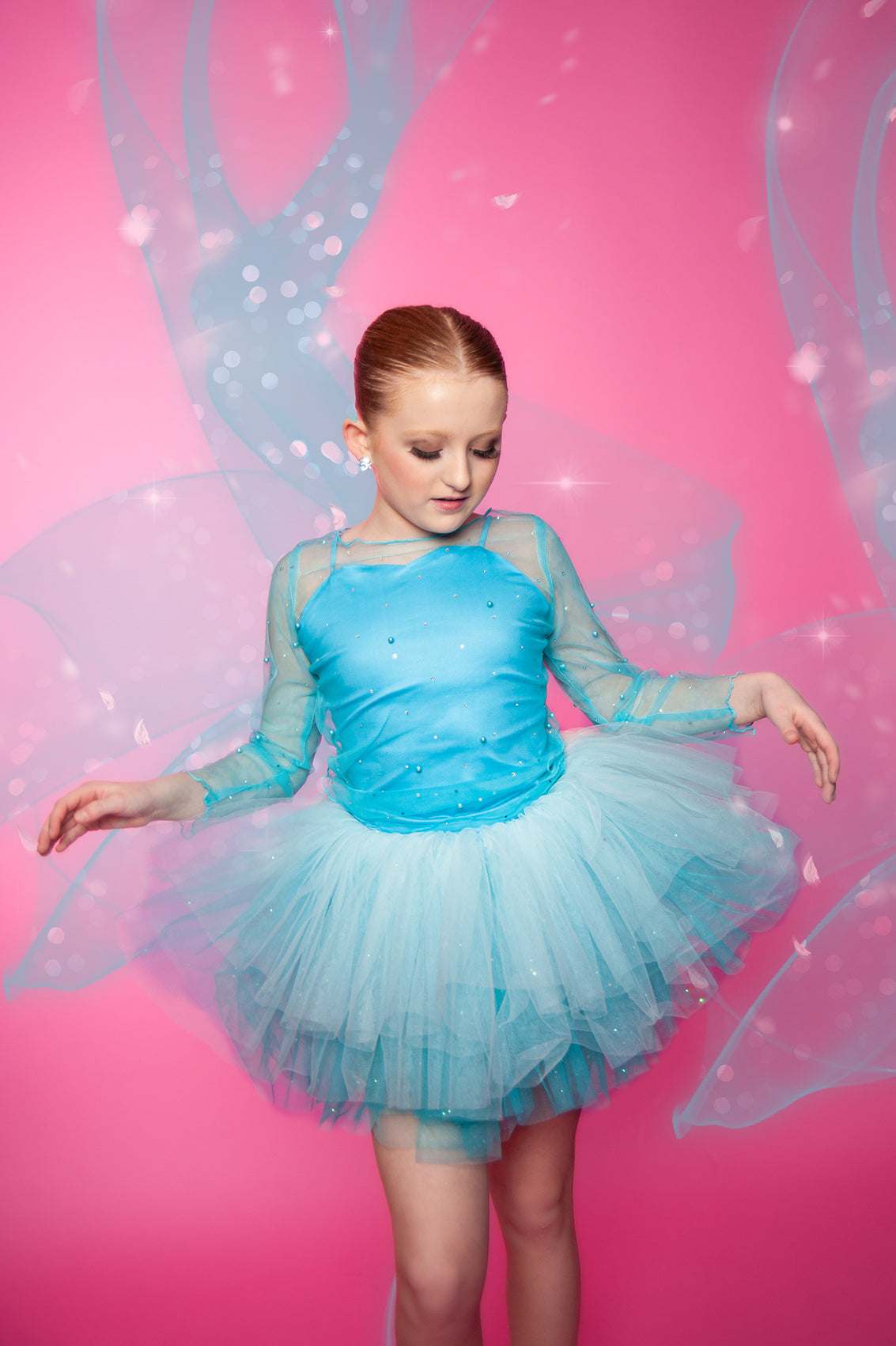 Turquoise thin straps tutu set Bamboo