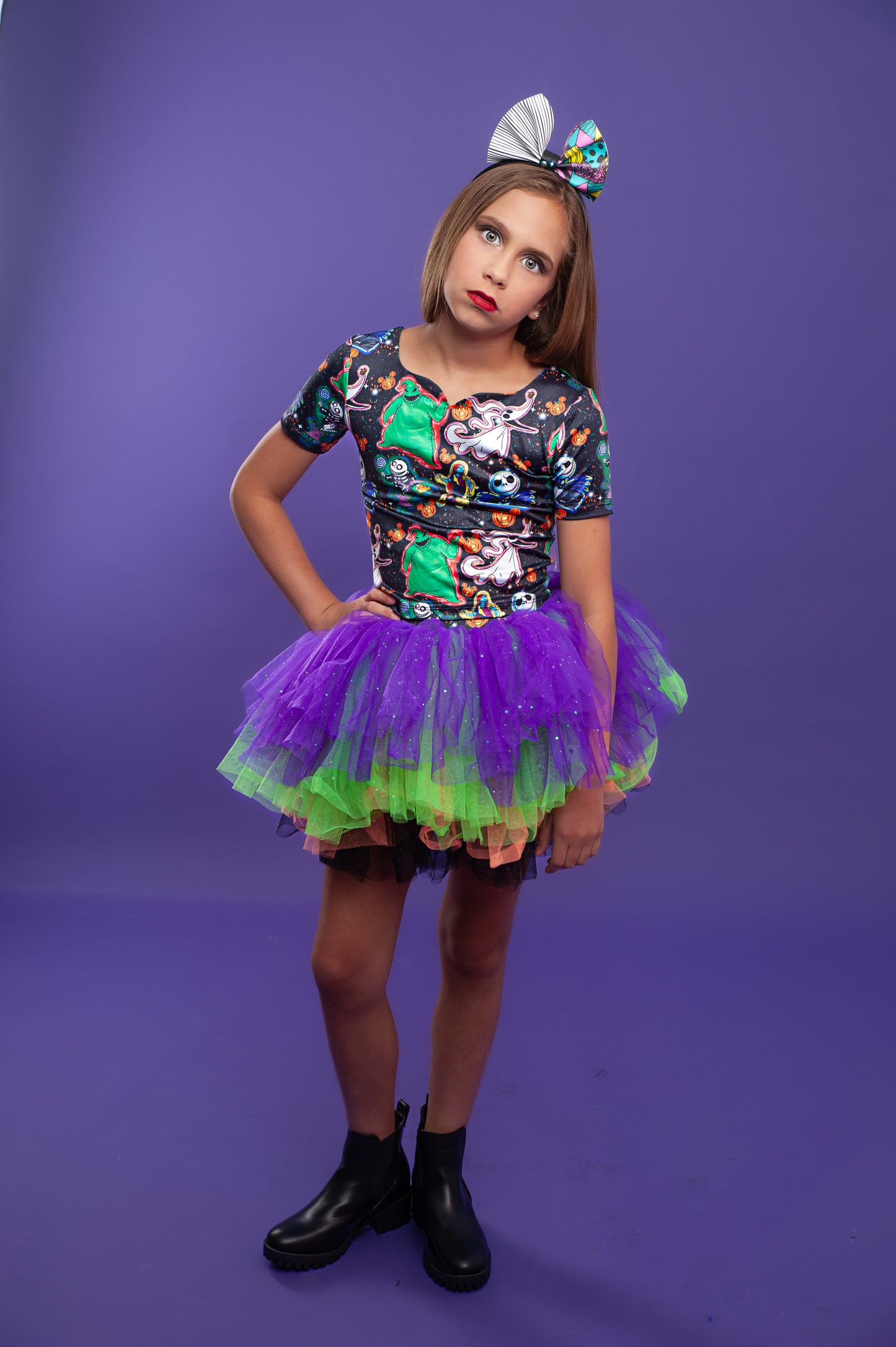 Nightmare before Christmas inspired two piece tutu set Bamboo