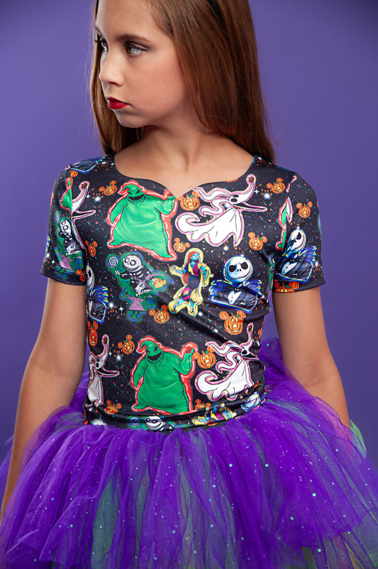 Nightmare before Christmas inspired two piece tutu set Bamboo