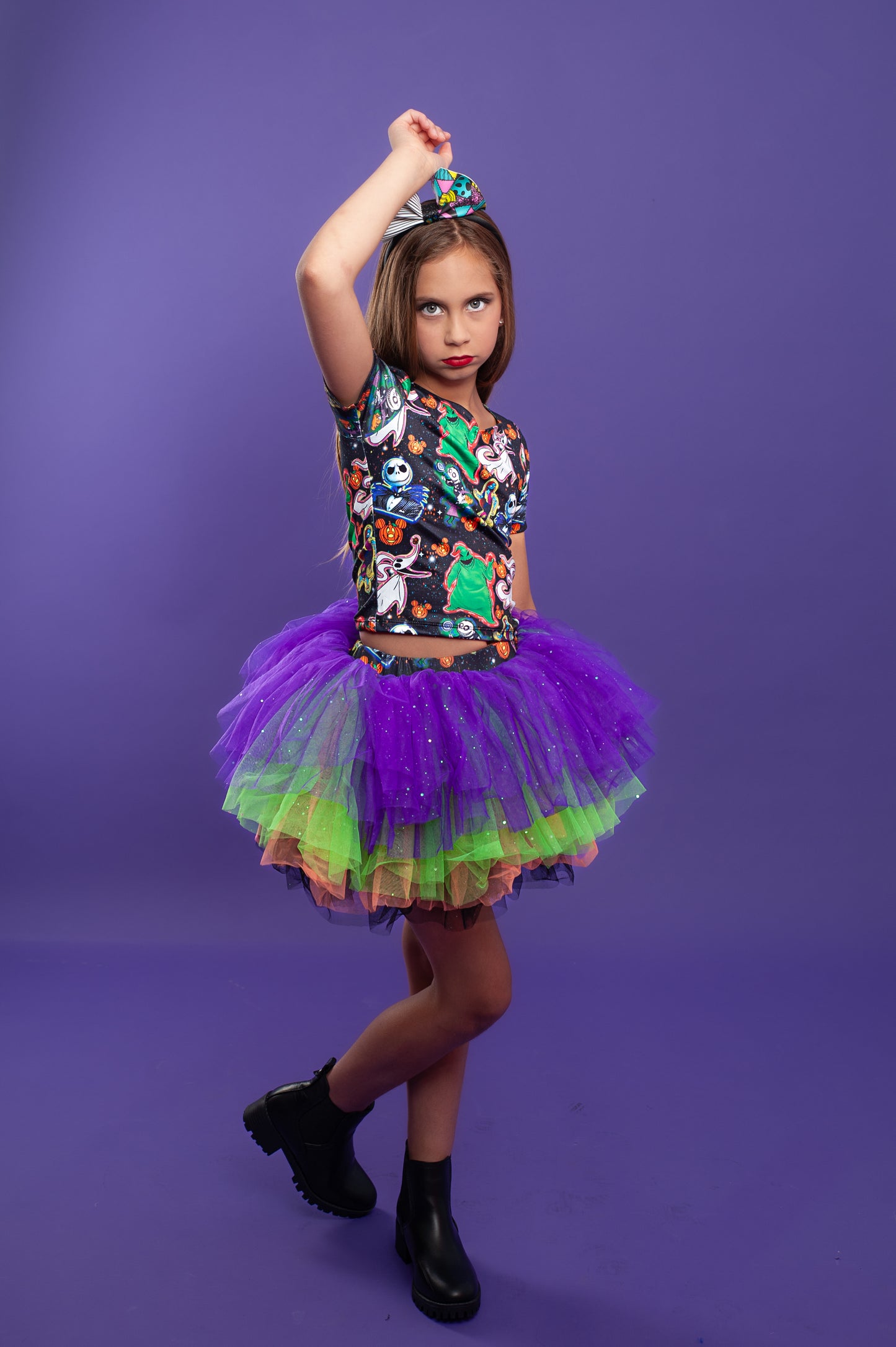 Nightmare before Christmas inspired two piece tutu set Bamboo