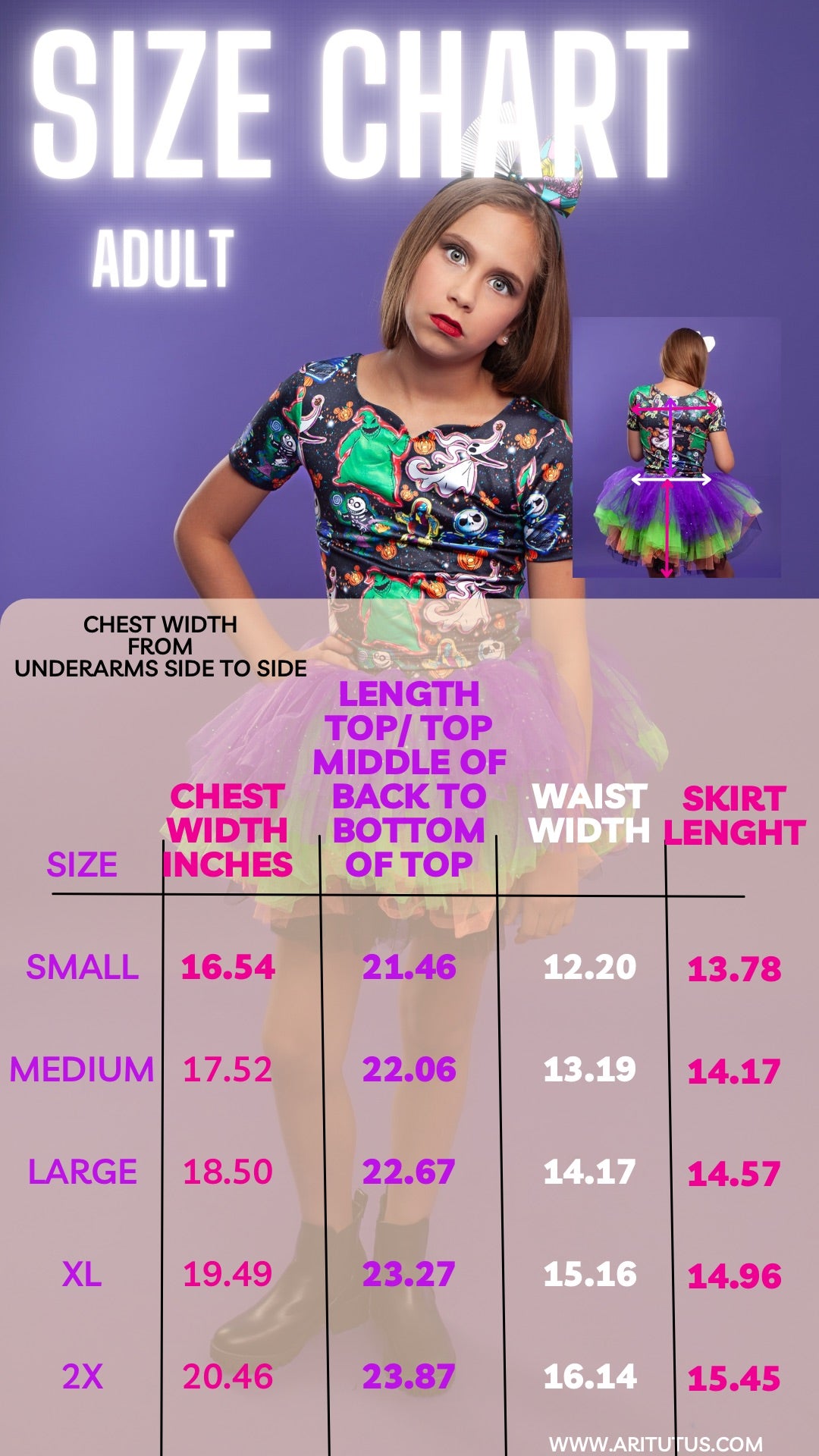 Nightmare before Christmas inspired two piece tutu set Bamboo